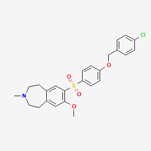 1H-3-Benzazepine, 7-[[4-[(4-chlorophenyl)methoxy]phenyl]sulfonyl]-2,3,4,5-tetrahydro-8-methoxy-3-methyl- - 630407-66-8
