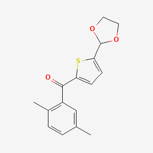 2-(2,5-Dimethylbenzoyl)-5-(1,3-dioxolan-2-YL)thiophene - 898779-22-1