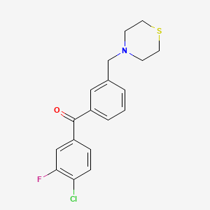 4-Chloro-3-fluoro-3'-thiomorpholinomethyl benzophenone - 898763-31-0
