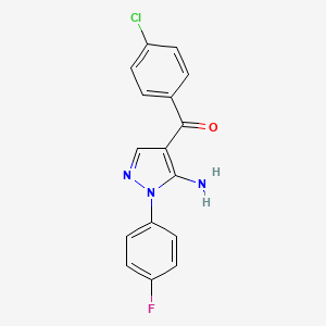 (5-Amino-1-(4-fluorophenyl)-1H-pyrazol-4-YL)(4-chlorophenyl)methanone - 618091-38-6