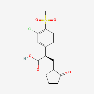 (R)-2-(3-Chloro-4-methanesulfonylphenyl)-3-(2-oxocyclopentyl)propionic acid - 625113-52-2