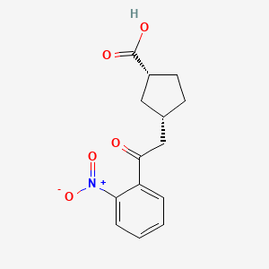 cis-3-[2-Oxo-2-(2-nitrophenyl)ethyl]cyclopentane-1-carboxylic acid - 733740-48-2