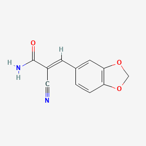 (E)-3-(1,3-benzodioxol-5-yl)-2-cyanoprop-2-enamide - 10354-19-5