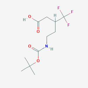 5-{[(Tert-butoxy)carbonyl]amino}-3-(trifluoromethyl)pentanoic acid - 1258640-67-3