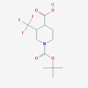 1-[(tert-Butoxy)carbonyl]-3-(trifluoromethyl)piperidine-4-carboxylic acid - 1260649-60-2