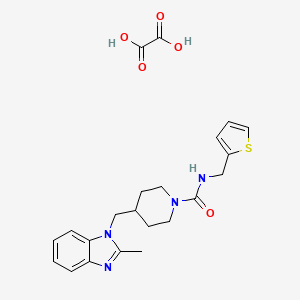 4-((2-methyl-1H-benzo[d]imidazol-1-yl)methyl)-N-(thiophen-2-ylmethyl)piperidine-1-carboxamide oxalate - 1351611-15-8