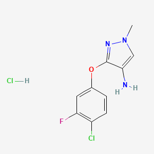 3-(4-Chloro-3-fluorophenoxy)-1-methyl-1H-pyrazol-4-amine hydrochloride - 1431967-81-5