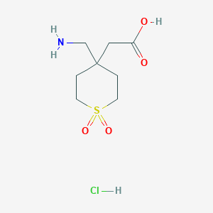 2-(4-(Aminomethyl)-1,1-dioxidotetrahydro-2H-thiopyran-4-yl)acetic acid hydrochloride - 1803591-43-6