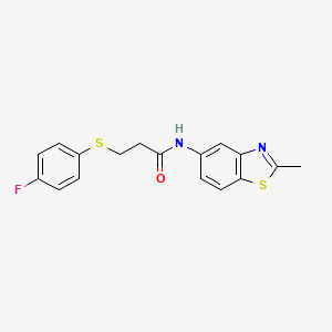 3-((4-fluorophenyl)thio)-N-(2-methylbenzo[d]thiazol-5-yl)propanamide - 896351-67-0