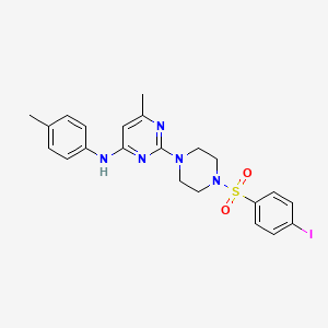 2-(4-((4-iodophenyl)sulfonyl)piperazin-1-yl)-6-methyl-N-(p-tolyl)pyrimidin-4-amine - 946364-29-0