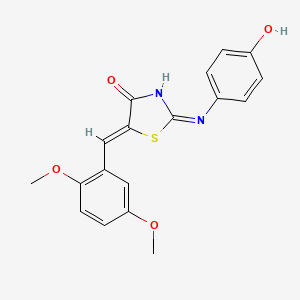 (2Z,5Z)-5-(2,5-dimethoxybenzylidene)-2-((4-hydroxyphenyl)imino)thiazolidin-4-one - 461673-84-7