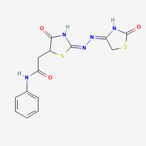 2-((E)-4-oxo-2-((E)-(2-oxothiazolidin-4-ylidene)hydrazono)thiazolidin-5-yl)-N-phenylacetamide - 615282-25-2