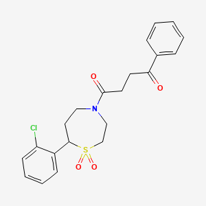1-(7-(2-Chlorophenyl)-1,1-dioxido-1,4-thiazepan-4-yl)-4-phenylbutane-1,4-dione - 2034608-34-7