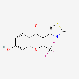 7-hydroxy-3-(2-methylthiazol-4-yl)-2-(trifluoromethyl)-4H-chromen-4-one - 57390-77-9