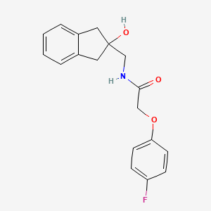 2-(4-fluorophenoxy)-N-((2-hydroxy-2,3-dihydro-1H-inden-2-yl)methyl)acetamide - 2034407-13-9