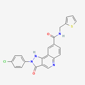 2-(4-chlorophenyl)-3-oxo-N-[(thiophen-2-yl)methyl]-2H,3H,5H-pyrazolo[4,3-c]quinoline-8-carboxamide - 1251611-84-3