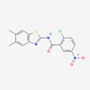 2-chloro-N-(5,6-dimethyl-1,3-benzothiazol-2-yl)-5-nitrobenzamide - 898372-20-8