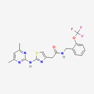 2-(2-((4,6-dimethylpyrimidin-2-yl)amino)thiazol-4-yl)-N-(2-(trifluoromethoxy)benzyl)acetamide - 1226443-60-2