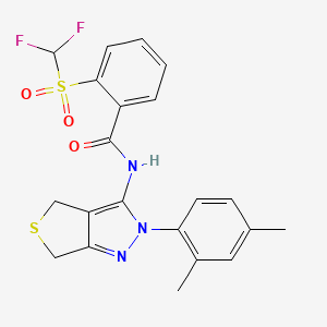 2-((difluoromethyl)sulfonyl)-N-(2-(2,4-dimethylphenyl)-4,6-dihydro-2H-thieno[3,4-c]pyrazol-3-yl)benzamide - 893923-28-9