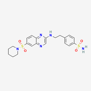 4-(2-((6-(Piperidin-1-ylsulfonyl)quinoxalin-2-yl)amino)ethyl)benzenesulfonamide - 1019176-99-8
