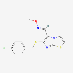 6-[(4-chlorobenzyl)sulfanyl]imidazo[2,1-b][1,3]thiazole-5-carbaldehyde O-methyloxime - 339023-29-9