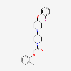 1-(4-(2-Fluorophenoxy)-[1,4'-bipiperidin]-1'-yl)-2-(o-tolyloxy)ethan-1-one - 1705340-62-0