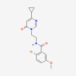 2-bromo-N-(2-(4-cyclopropyl-6-oxopyrimidin-1(6H)-yl)ethyl)-5-methoxybenzamide - 2034590-13-9