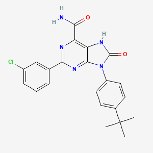 9-(4-(tert-butyl)phenyl)-2-(3-chlorophenyl)-8-oxo-8,9-dihydro-7H-purine-6-carboxamide - 898442-12-1