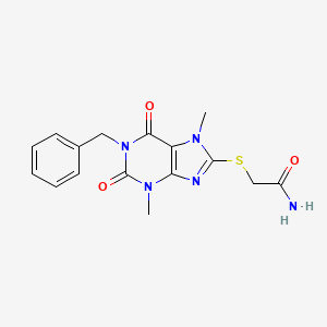 2-((1-benzyl-3,7-dimethyl-2,6-dioxo-2,3,6,7-tetrahydro-1H-purin-8-yl)thio)acetamide - 919020-62-5