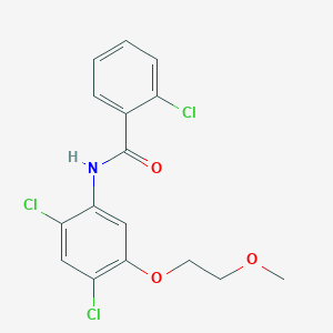2-chloro-N-[2,4-dichloro-5-(2-methoxyethoxy)phenyl]benzamide - 338961-31-2