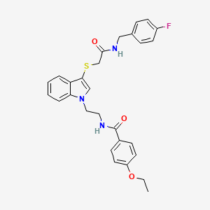 4-ethoxy-N-(2-{3-[({[(4-fluorophenyl)methyl]carbamoyl}methyl)sulfanyl]-1H-indol-1-yl}ethyl)benzamide - 862826-32-2