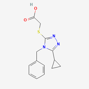 2-[(4-benzyl-5-cyclopropyl-4H-1,2,4-triazol-3-yl)sulfanyl]acetic acid - 852400-25-0