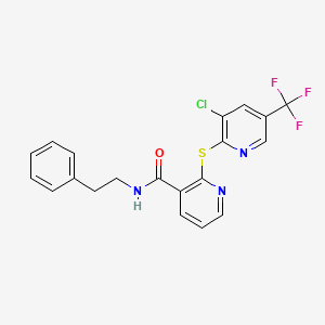 2-{[3-chloro-5-(trifluoromethyl)-2-pyridinyl]sulfanyl}-N-phenethylnicotinamide - 338412-92-3