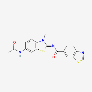 (E)-N-(6-acetamido-3-methylbenzo[d]thiazol-2(3H)-ylidene)benzo[d]thiazole-6-carboxamide - 851080-30-3