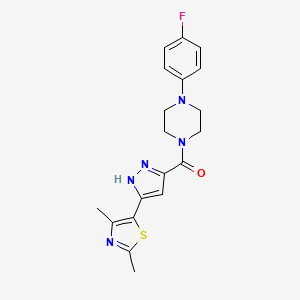 (3-(2,4-dimethylthiazol-5-yl)-1H-pyrazol-5-yl)(4-(4-fluorophenyl)piperazin-1-yl)methanone - 1240293-55-3