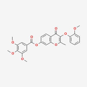 3-(2-methoxyphenoxy)-2-methyl-4-oxo-4H-chromen-7-yl 3,4,5-trimethoxybenzoate - 637750-45-9