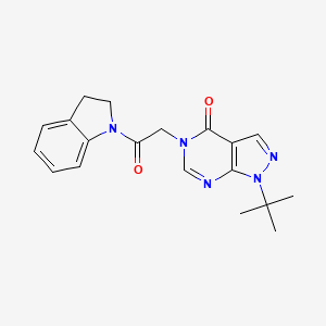 1-tert-butyl-5-[2-(2,3-dihydro-1H-indol-1-yl)-2-oxoethyl]-1H,4H,5H-pyrazolo[3,4-d]pyrimidin-4-one - 863447-61-4