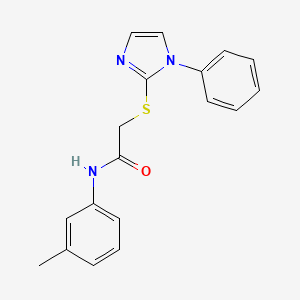 N-(3-methylphenyl)-2-[(1-phenyl-1H-imidazol-2-yl)sulfanyl]acetamide - 688335-28-6