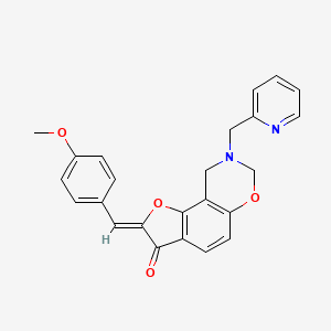 (Z)-2-(4-methoxybenzylidene)-8-(pyridin-2-ylmethyl)-8,9-dihydro-2H-benzofuro[7,6-e][1,3]oxazin-3(7H)-one - 2014409-52-8
