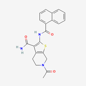 6-acetyl-2-(naphthalene-1-carbonylamino)-5,7-dihydro-4H-thieno[2,3-c]pyridine-3-carboxamide - 887891-76-1