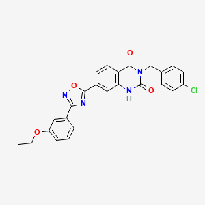 3-(4-chlorobenzyl)-7-(3-(3-ethoxyphenyl)-1,2,4-oxadiazol-5-yl)quinazoline-2,4(1H,3H)-dione - 1207059-16-2