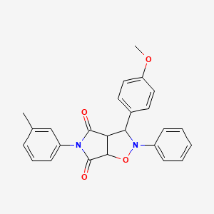 3-(4-methoxyphenyl)-2-phenyl-5-(m-tolyl)dihydro-2H-pyrrolo[3,4-d]isoxazole-4,6(5H,6aH)-dione - 1005266-46-5