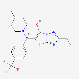 2-Ethyl-5-((4-methylpiperidin-1-yl)(4-(trifluoromethyl)phenyl)methyl)thiazolo[3,2-b][1,2,4]triazol-6-ol - 886906-03-2