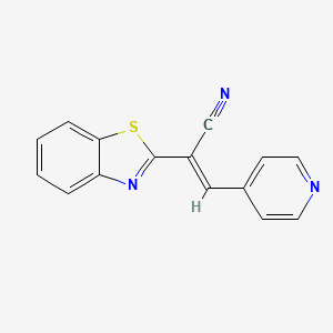 (2E)-2-(1,3-benzothiazol-2-yl)-3-pyridin-4-ylacrylonitrile - 1630975-99-3