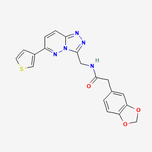 2-(benzo[d][1,3]dioxol-5-yl)-N-((6-(thiophen-3-yl)-[1,2,4]triazolo[4,3-b]pyridazin-3-yl)methyl)acetamide - 1903425-90-0