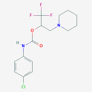 2,2,2-trifluoro-1-(piperidinomethyl)ethyl N-(4-chlorophenyl)carbamate - 477848-25-2