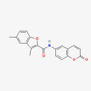 3,5-dimethyl-N-(2-oxo-2H-chromen-6-yl)benzofuran-2-carboxamide - 923178-23-8