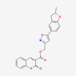 (5-(2-methyl-2,3-dihydrobenzofuran-5-yl)isoxazol-3-yl)methyl 2-oxo-2H-chromene-3-carboxylate - 1105244-82-3