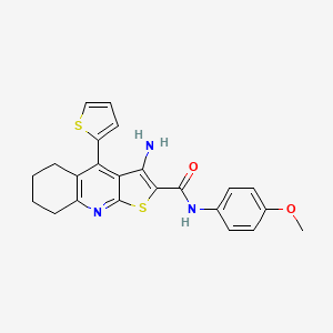 3-amino-N-(4-methoxyphenyl)-4-(thiophen-2-yl)-5,6,7,8-tetrahydrothieno[2,3-b]quinoline-2-carboxamide - 383892-63-5