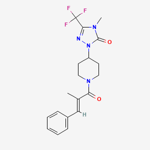 (E)-4-methyl-1-(1-(2-methyl-3-phenylacryloyl)piperidin-4-yl)-3-(trifluoromethyl)-1H-1,2,4-triazol-5(4H)-one - 2034893-00-8